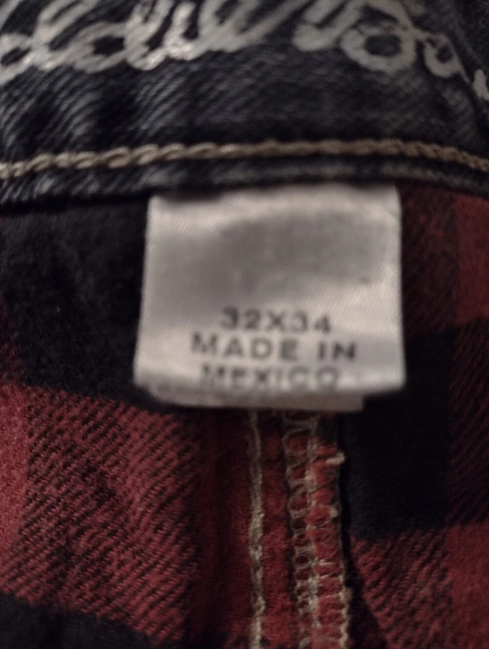 Eddie Bauer Jeans Men's 32X34 Buffalo Plaid Flannel Lined Relaxed Specially Dyed